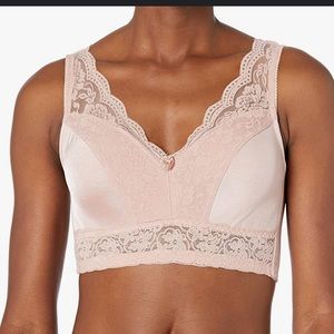 Rhonda Shear Women's Pin-Up Lace Leisure Bra with Removable Pads